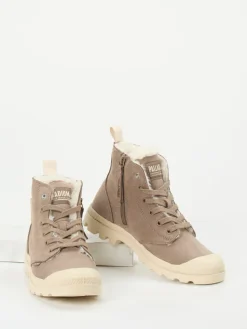 Damen Palladium – Stiefelette aus Nubukleder in Taupe