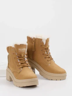 Damen Palladium Unisex Palladium – Stiefeletten aus Nubukleder in Camel