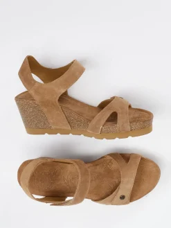 – Keilsandalette aus Veloursleder cognac*Panama Jack Best