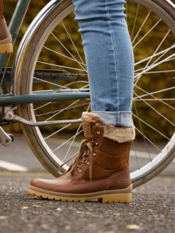 – Schnürstiefelette aus Lammleder cognac*Panama Jack Hot