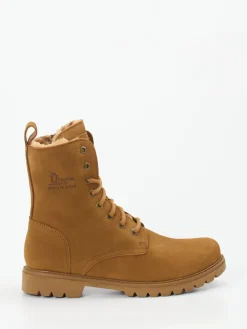 Damen Panama Jack – Schnürstiefelette aus Nubukleder cognac