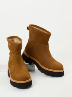 Damen Panama Jack – Stiefeletten aus Nubukleder cognacfarben