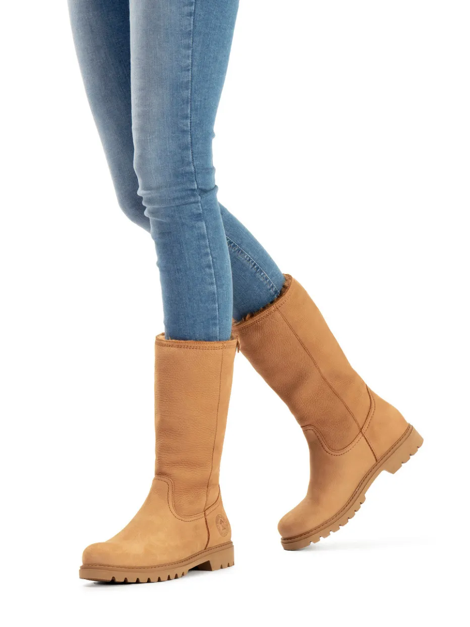 Damen Panama Jack – Winterstiefel aus Nubukleder camel