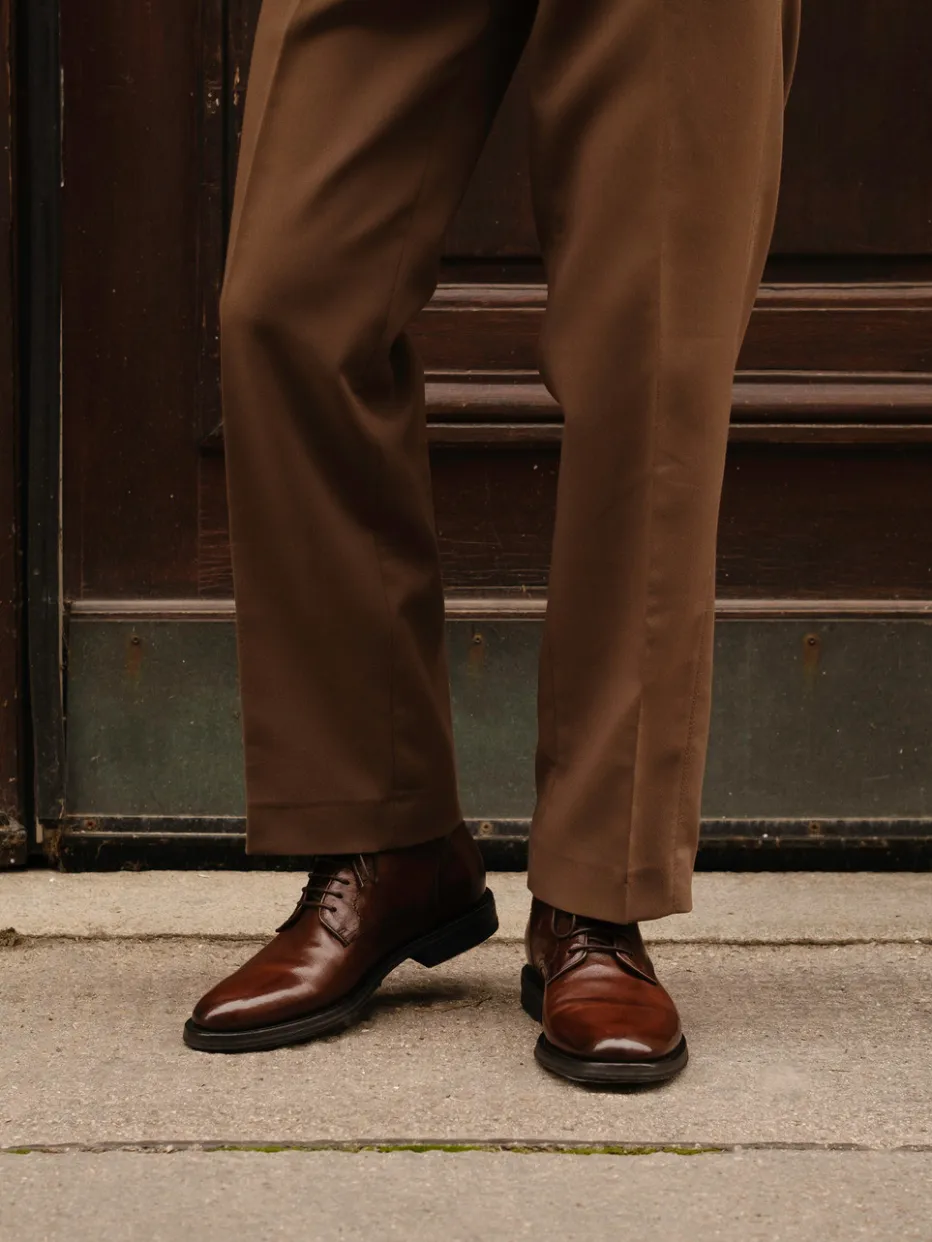 Herren Pantanetti – Derby Boots aus Kalbleder kastanien