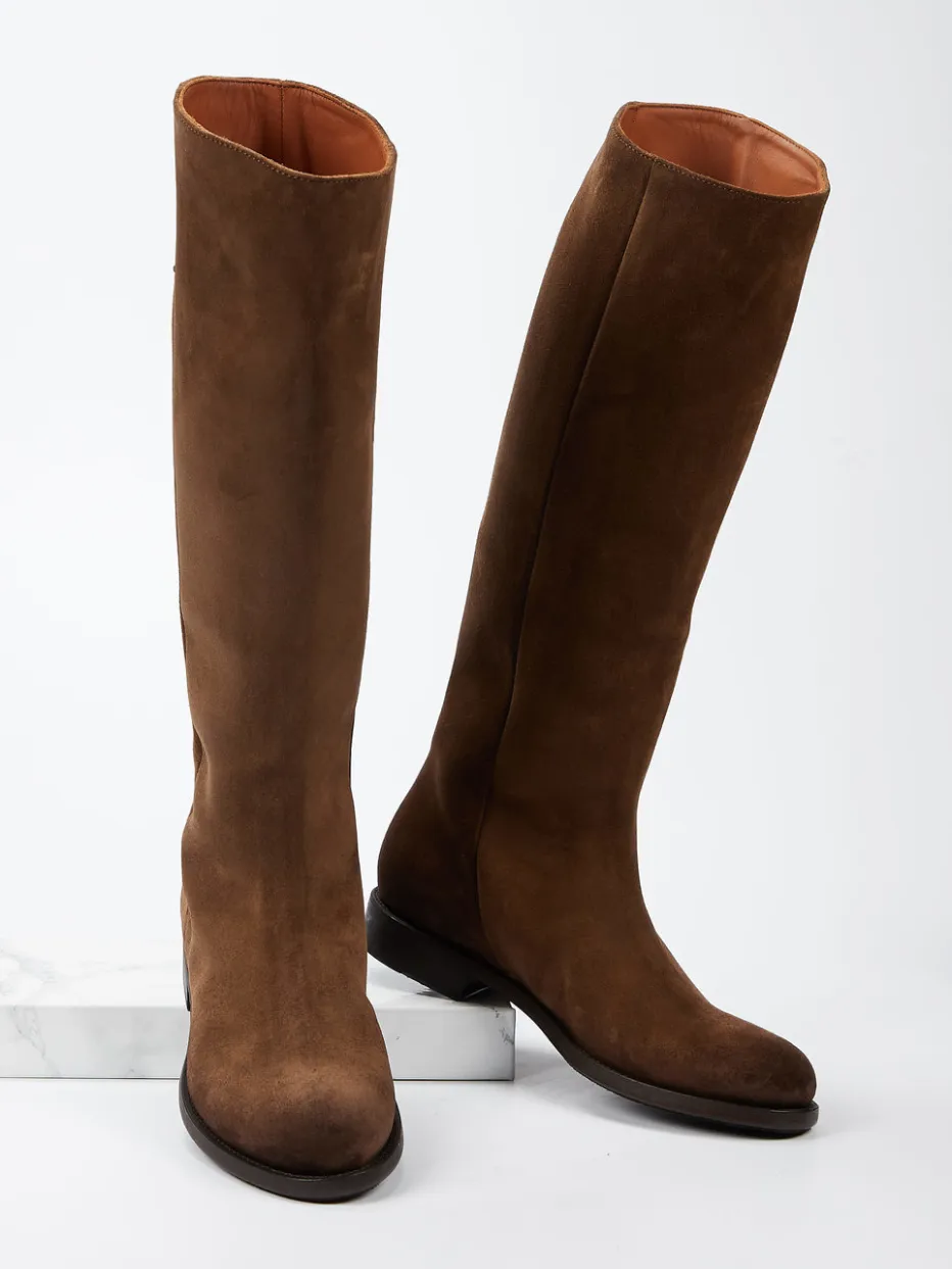 – Kniehohe Stiefel aus Veloursleder*Pantanetti Clearance