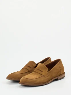 Herren Pantanetti – Loafer aus Veloursleder in Cognac