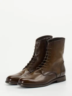 – Schnürboots aus Büffelleder Dunkel*Pantanetti Outlet