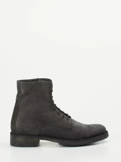 Damen Pantanetti – Schnürboots aus Veloursleder Anthrazit