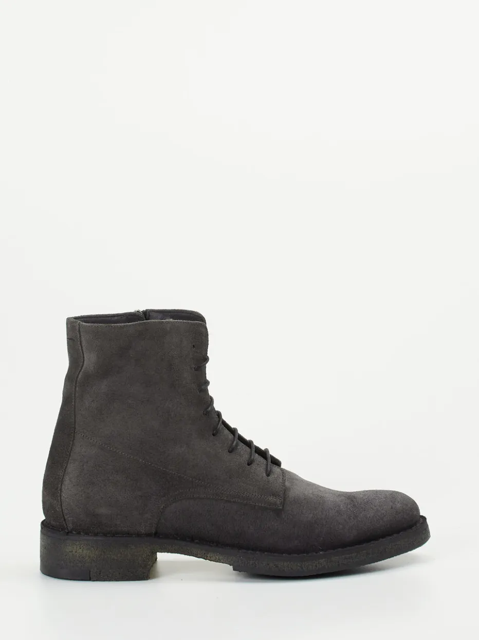 Damen Pantanetti – Schnürboots aus Veloursleder Anthrazit