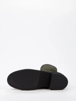 – Schnürstiefelette aus Veloursleder in Oliv*Pantanetti Outlet