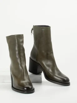 – Stiefeletten aus Lammleder Olivgrau*Pantanetti Outlet