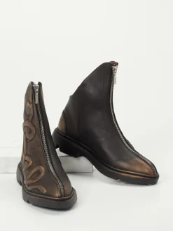 – Stiefeletten aus Metallic-Kalbleder bronzebraun*Papucei Clearance