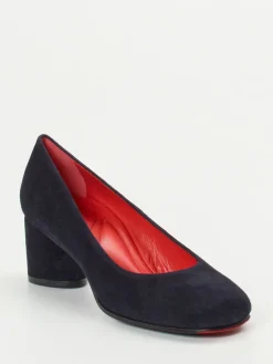 Damen Pas de Rouge – Blockabsatz-Pumps aus Veloursleder Dunkel