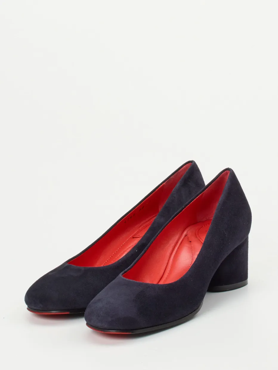 Damen Pas de Rouge – Blockabsatz-Pumps aus Veloursleder Dunkel