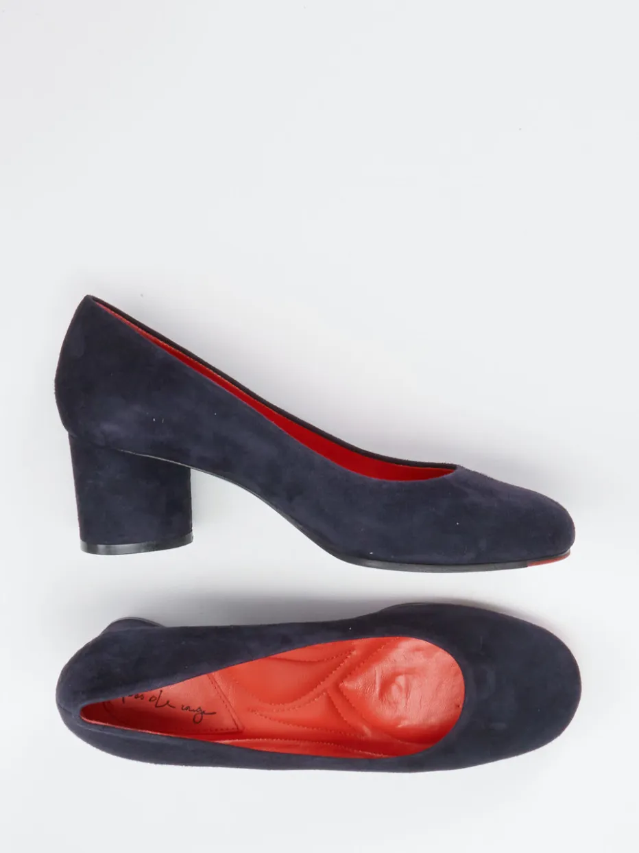 Damen Pas de Rouge – Blockabsatz-Pumps aus Veloursleder Dunkel