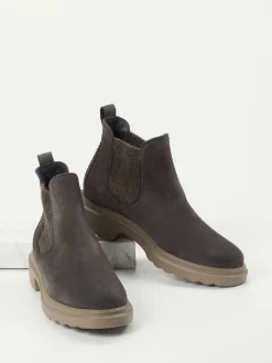 Damen Paul Green – Chelsea Boots aus Nubukleder anthrazit