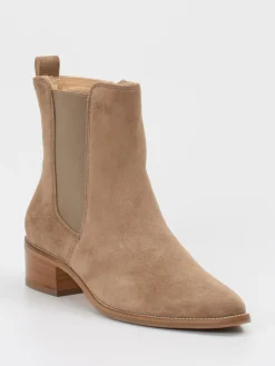 Damen Paul Green – Chelsea Boots aus Veloursleder sandbeige