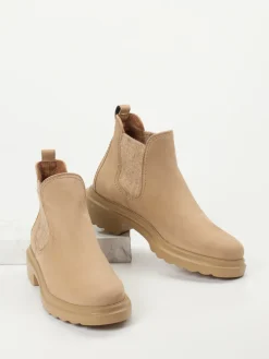 Damen Paul Green – Chelsea Boots aus Nubukleder beige