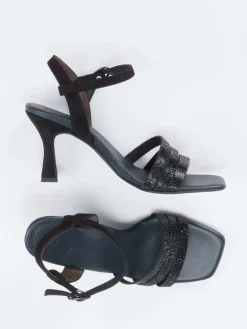 Damen Paul Green – High Heel Sandalette aus Metallicleder