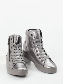 Damen Paul Green – High-Top-Sneaker aus Metallicleder