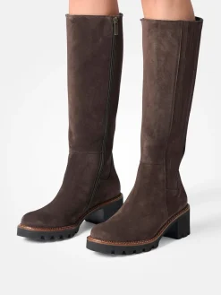 Damen Paul Green – Kniehohe Stiefel aus Veloursleder