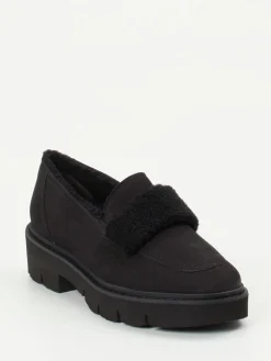 Damen Paul Green – Loafer aus Nubukleder mit Kunstfell