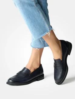 Damen Paul Green – Penny Loafer aus Kalbleder Dunkel