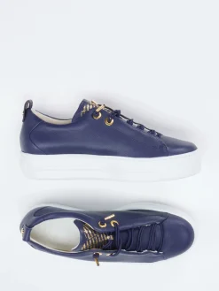 Damen Paul Green – Plateau-Sneaker aus Kalbleder dunkel