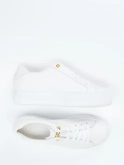 Damen Paul Green – Plateau-Sneaker aus Kalbleder Off-White