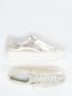 Damen Paul Green – Plateau-Sneaker aus Metallicleder