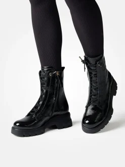Damen Paul Green – Schnürboots aus Lackleder