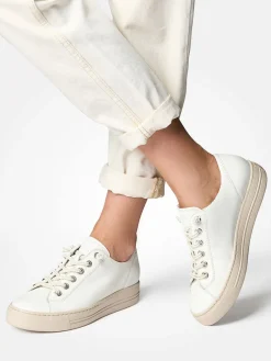 Damen Paul Green – Sneaker aus Kalbleder creme