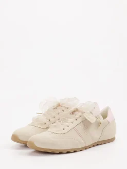 Damen Paul Green – Sneaker aus Veloursleder creme