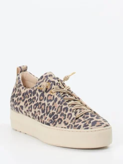 Damen Paul Green – Sneaker aus Veloursleder mit Leoprint