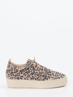 Damen Paul Green – Sneaker aus Veloursleder mit Leoprint