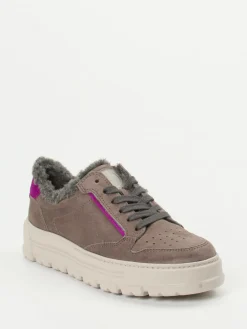 Damen Paul Green – Sneaker aus Veloursleder in Taupe