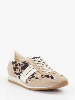 Damen Paul Green – Sneaker aus Veloursleder im Animalprint