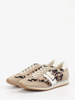 Damen Paul Green – Sneaker aus Veloursleder im Animalprint