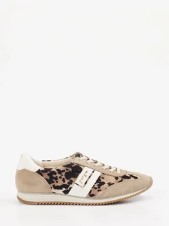 Damen Paul Green – Sneaker aus Veloursleder im Animalprint
