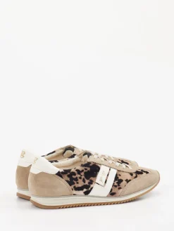 Damen Paul Green – Sneaker aus Veloursleder im Animalprint