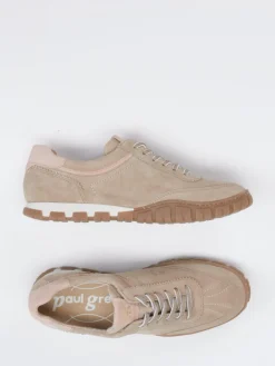 Damen Paul Green – Sneaker aus Veloursleder in Beige