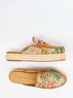 – Plateau-Mules aus Textil mit Jute-Detail*Pedro Miralles Sale
