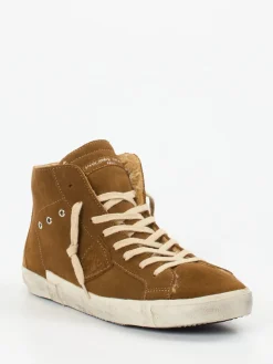 Herren Philippe Model – High-Top Sneaker aus Veloursleder cognac