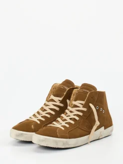Herren Philippe Model – High-Top Sneaker aus Veloursleder cognac