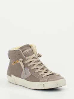 – High-Top Sneaker aus Kalbleder Taupe*Philippe Model Sale