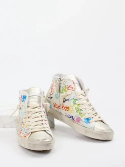 Damen Philippe Model – High-Top Sneaker aus Textil mit Glitzer