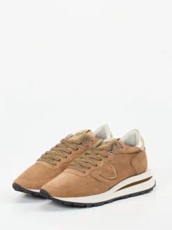 Damen Philippe Model – Retro-Sneaker aus Veloursleder Karamell