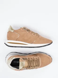 Damen Philippe Model – Retro-Sneaker aus Veloursleder Karamell