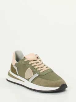 Damen Philippe Model – Retro-Sneaker aus Veloursleder Oliv