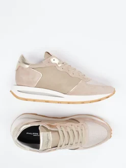– Retro-Sneaker aus Veloursleder Beige*Philippe Model New